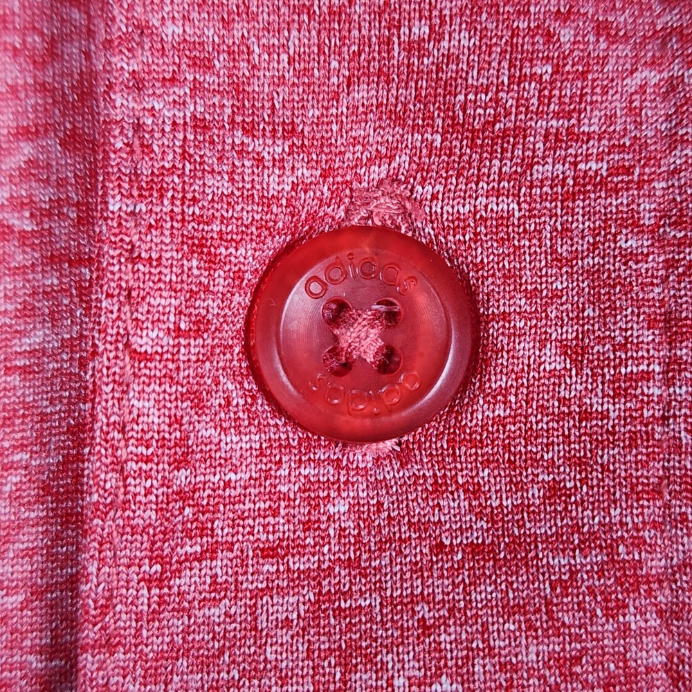 Adidas Polo Shirt Mens XL Red Heathered Short Sleeve Athletic Excellent - Picture 3 of 11